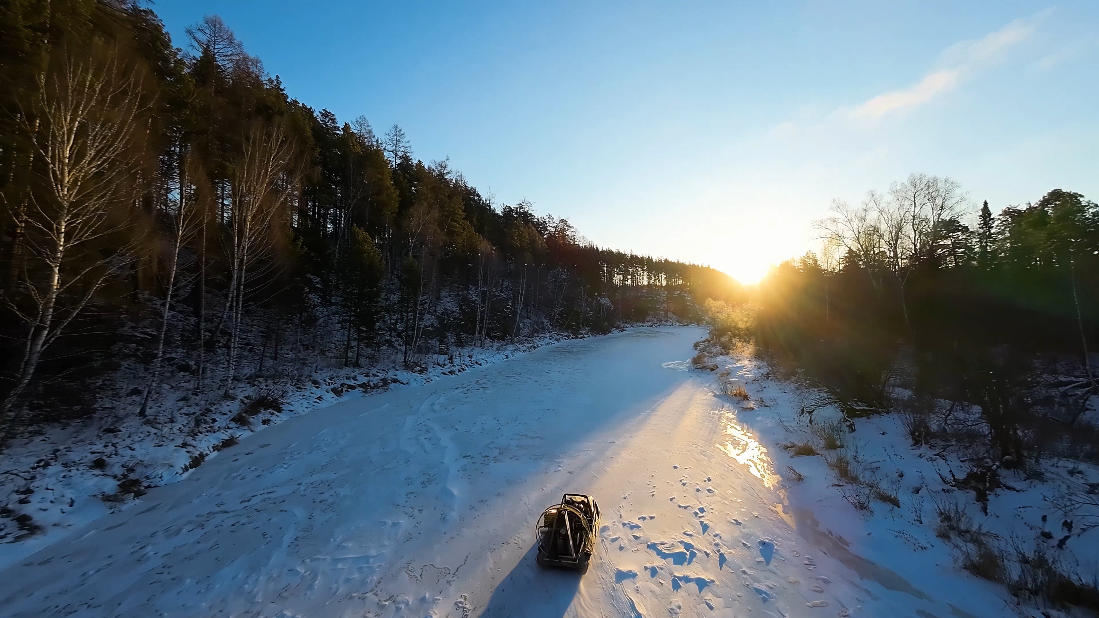 Bereg Airboat on ice and snow
