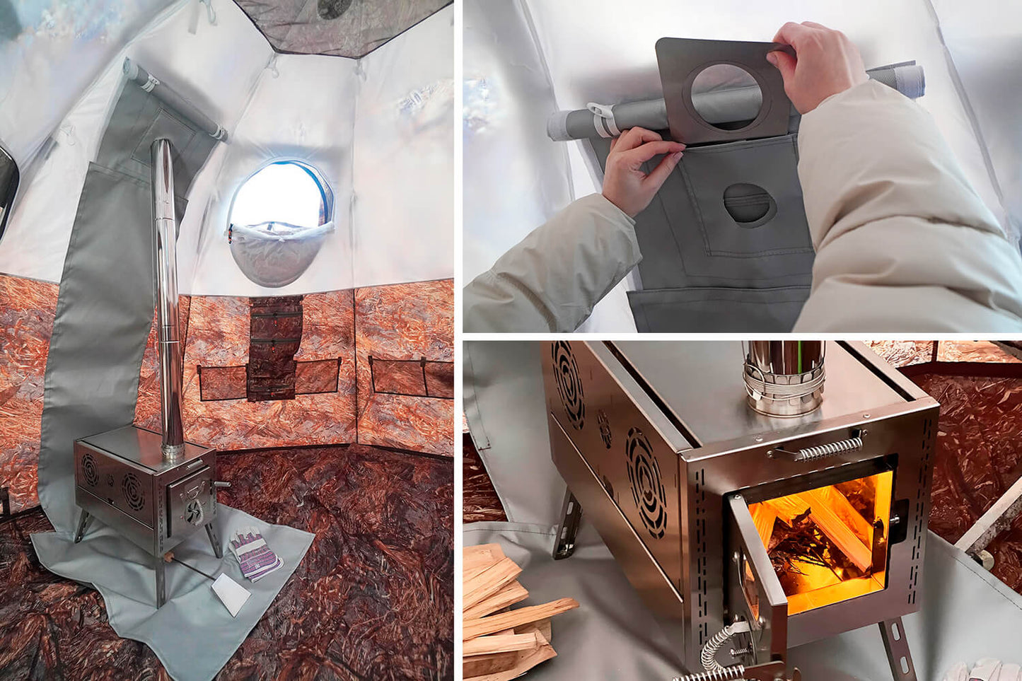 Bereg UP-2 Hot Tent + mini vestibule connector