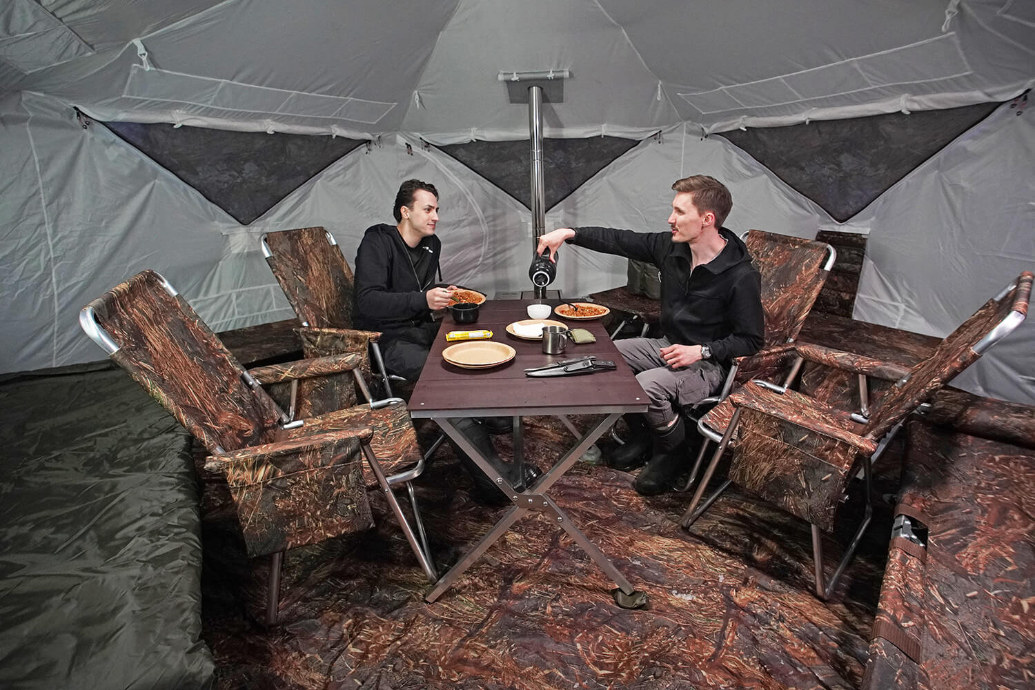 Bereg Hexagon Hot Tent - 4-Season Cube Tent | Sleeps 5-8