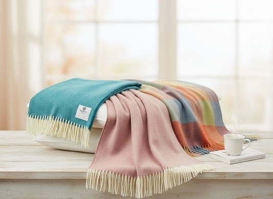 Lambswool throws collage