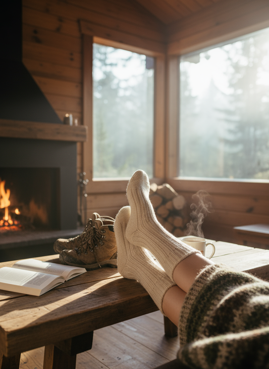 Natural Irish Organic Wool Hiking Socks