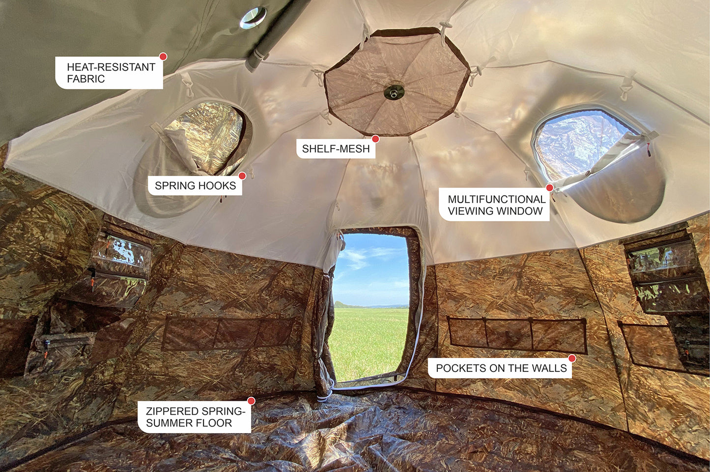 Bereg UP-2 Hot Tent + mini vestibule connector