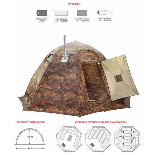 Bereg UP-5  Hot Tent + mini vestibule connector