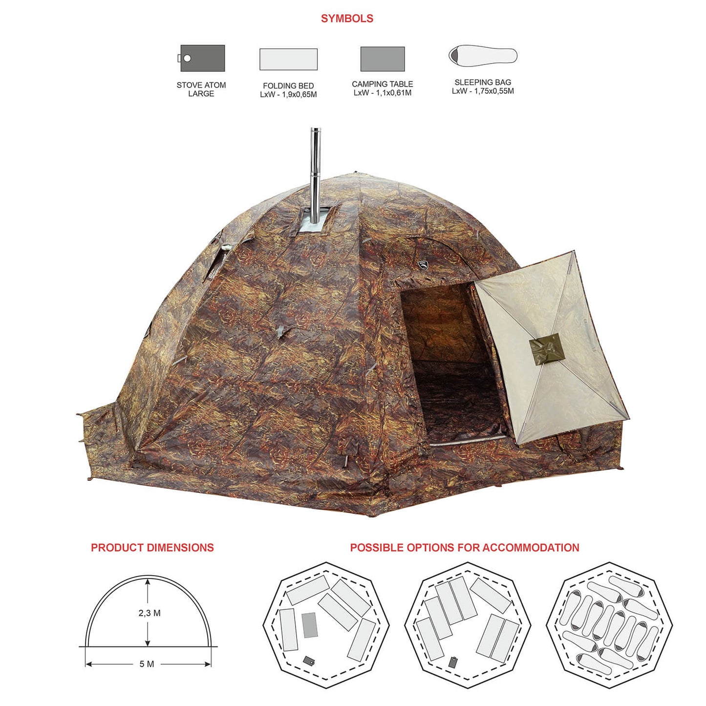 bereg up-5 tent Bereg UP-7 Hot Tent - 7-Person Winter Tent -50°C